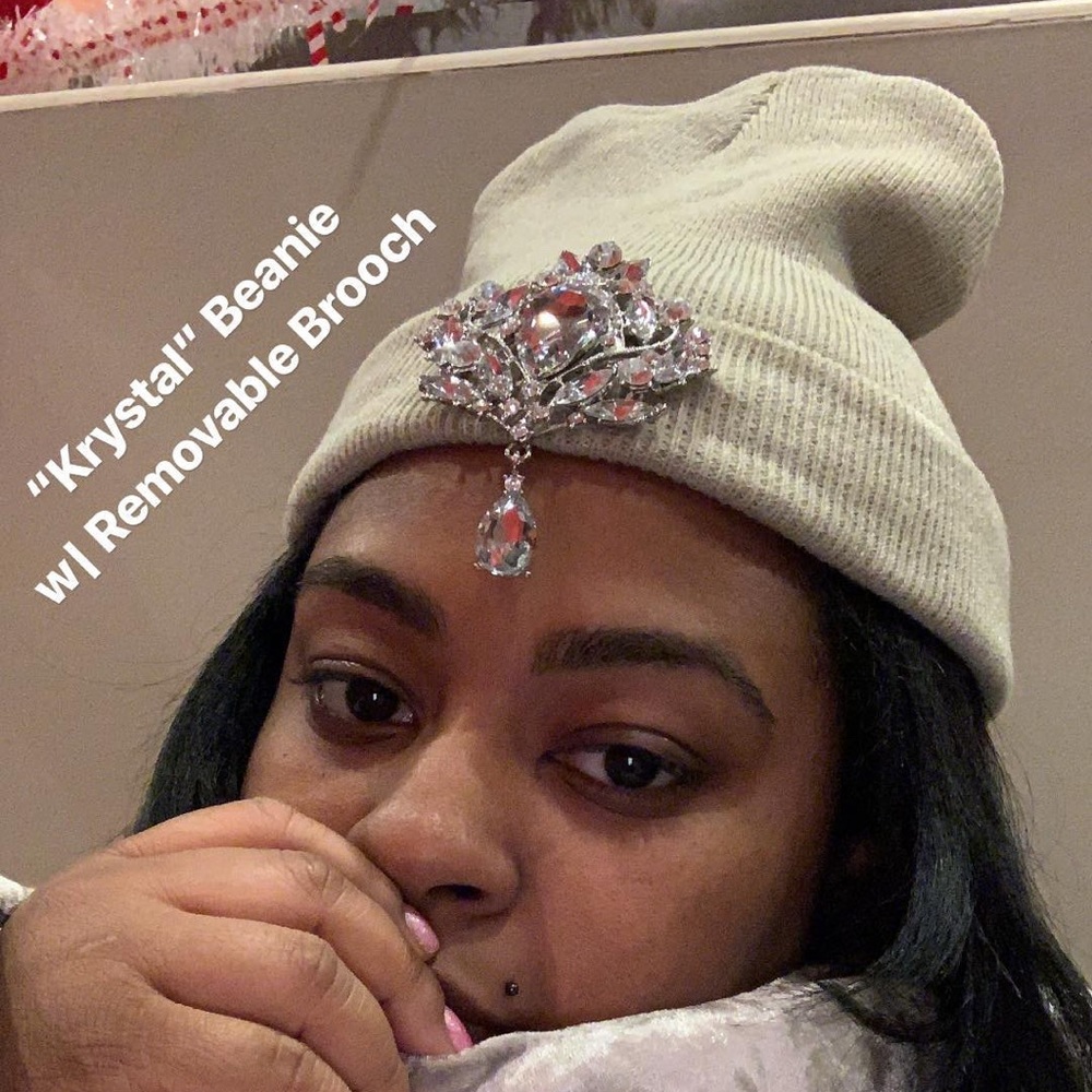 Krystal Beanie w| Removable Brooch